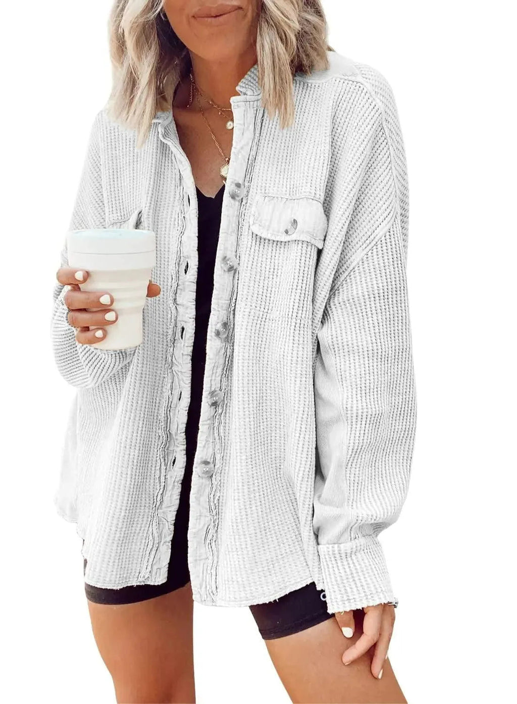 GR | Women's irregular shirt jacket