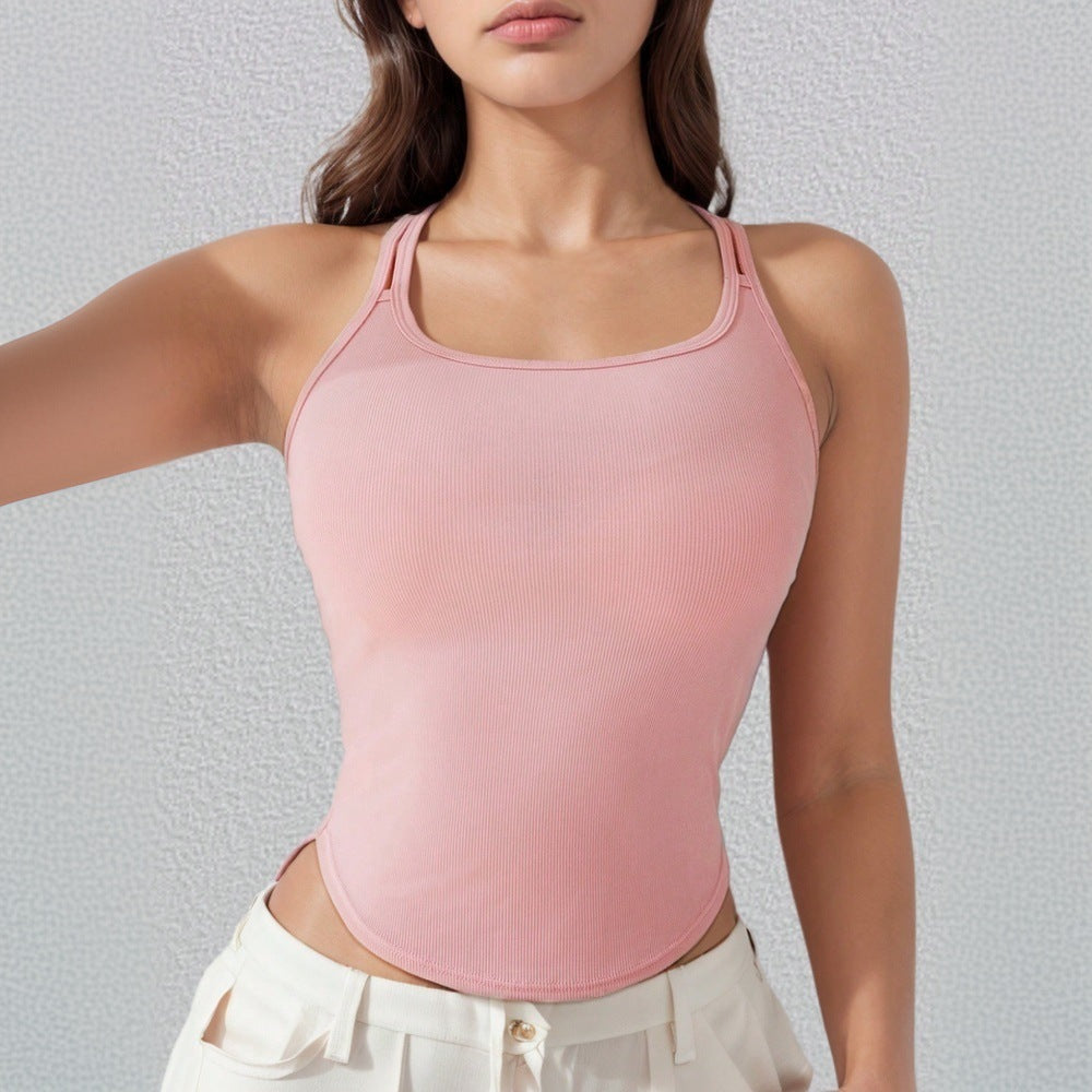 Damen Sportliches Crop-Top mit schmalen Spaghetti-Trägern GR