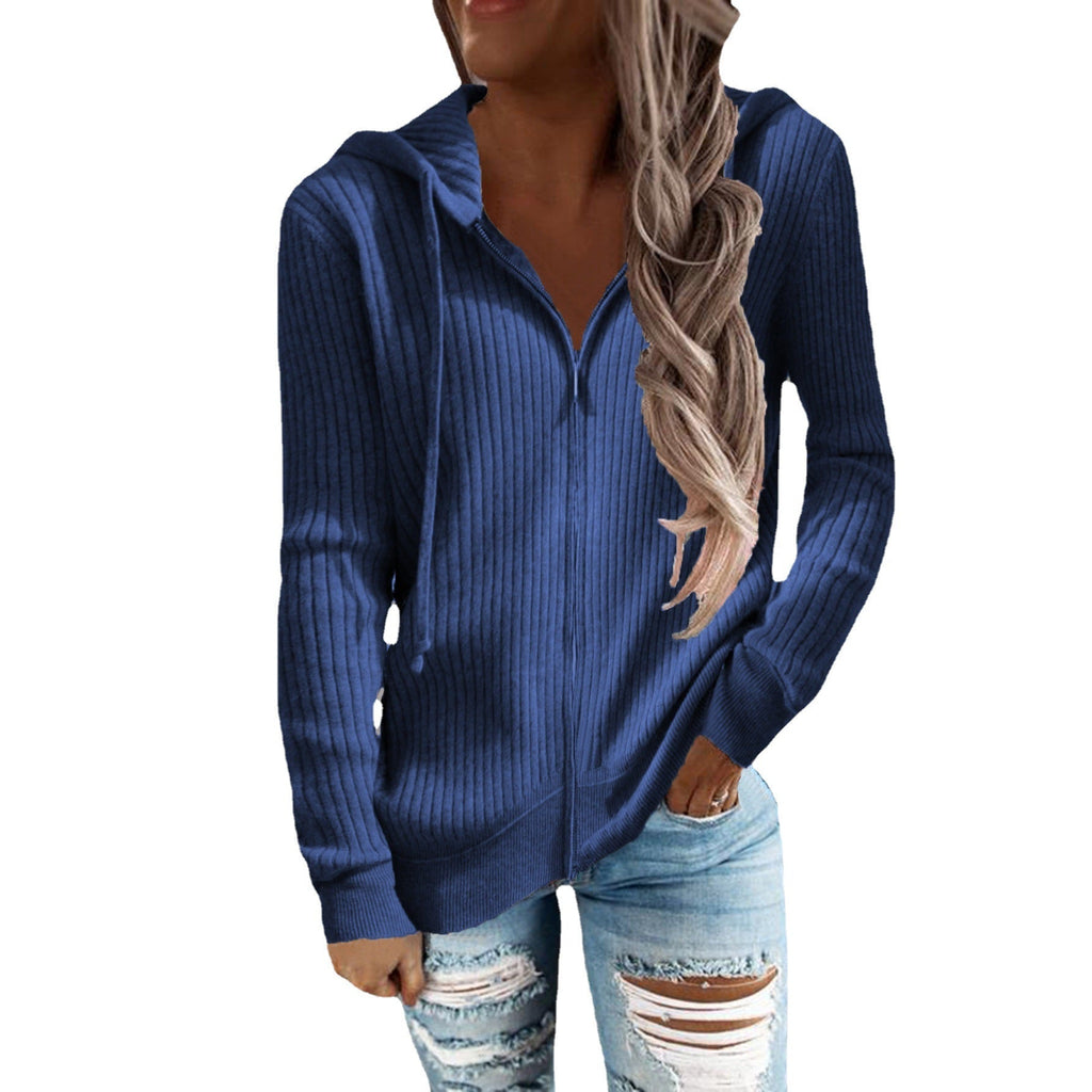 Women's sporty hooded jacket with structured ribbed texture and practical pockets, size S