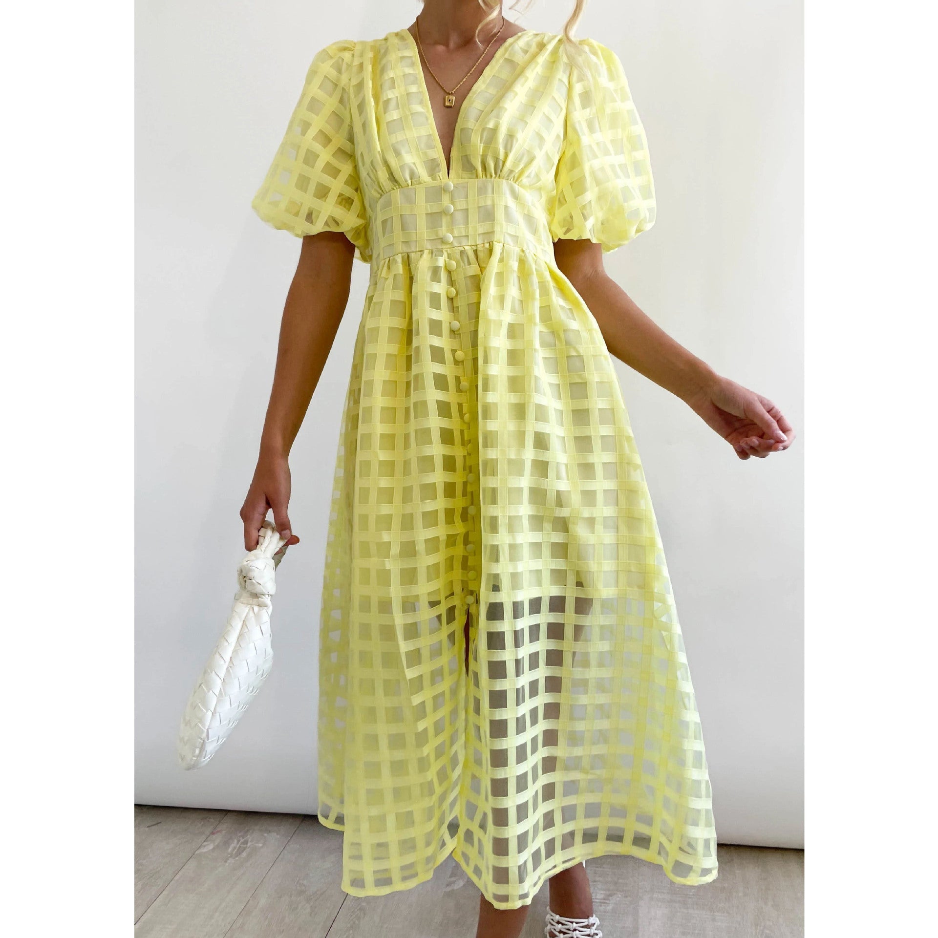 GR | Midikleid mit Puffärmeln