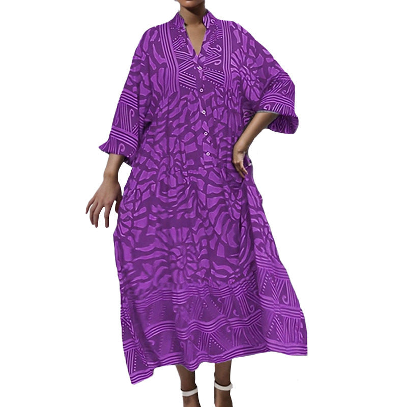 Women's tunic dress with unique graphic print and wide sleeves, size [size missing]