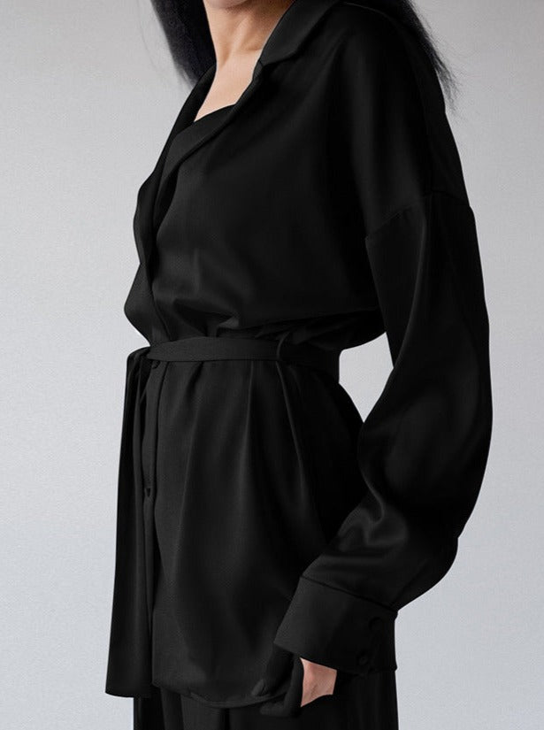 GR | Two-piece French V-neck nightwear Wide-leg trousers