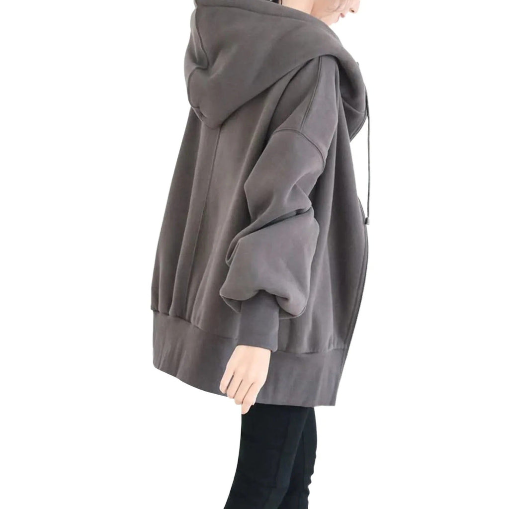 GR | Hooded Long Zip-Up Fleece Hoodies