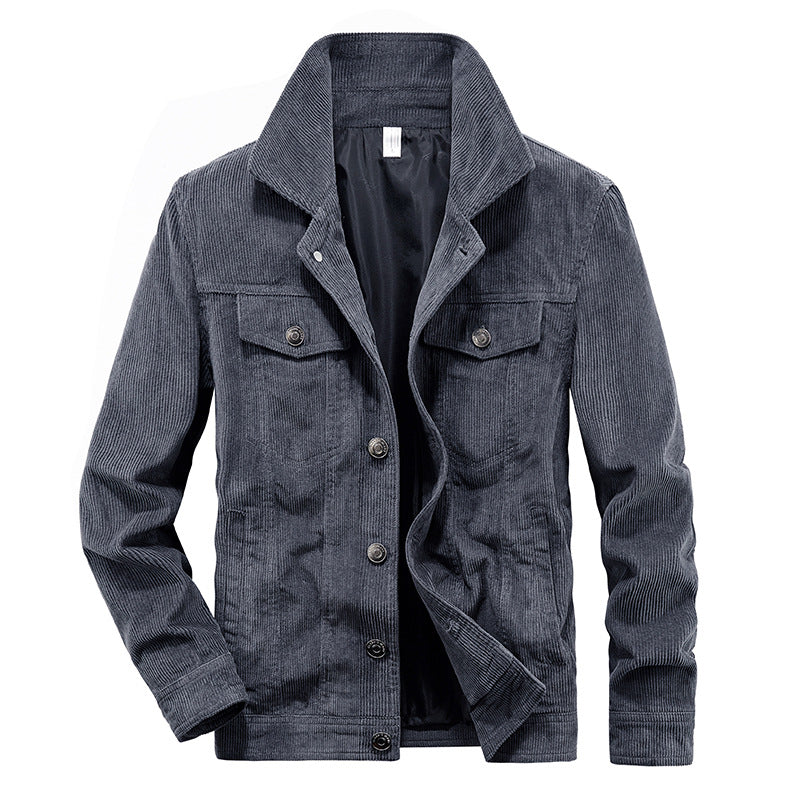 GR | Casual long-sleeved corduroy jacket with buttons