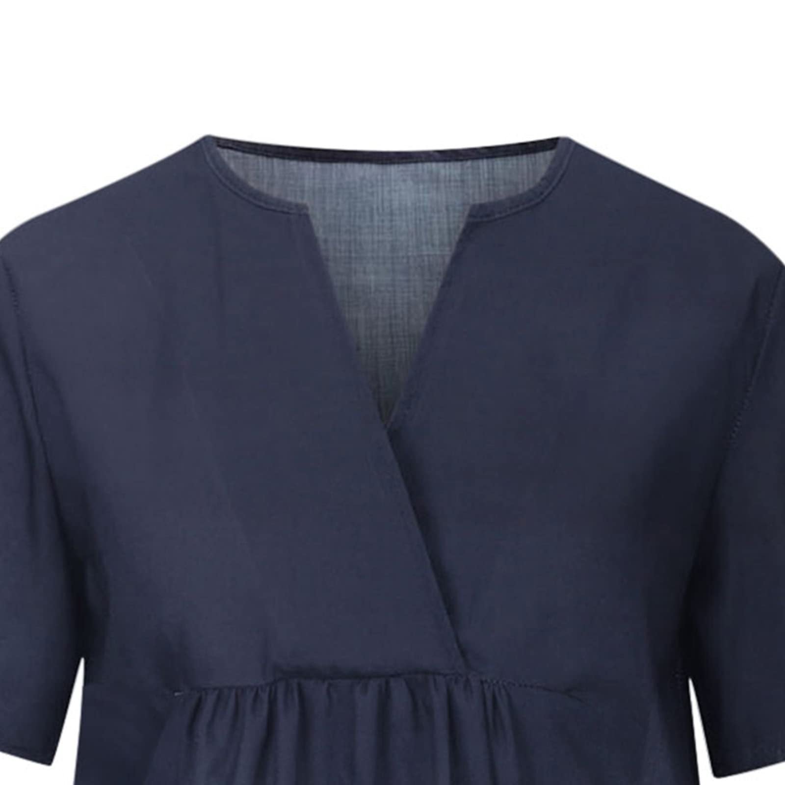 Damen Freizeitkleid mit lockerer Passform und modischem V-Ausschnitt GR