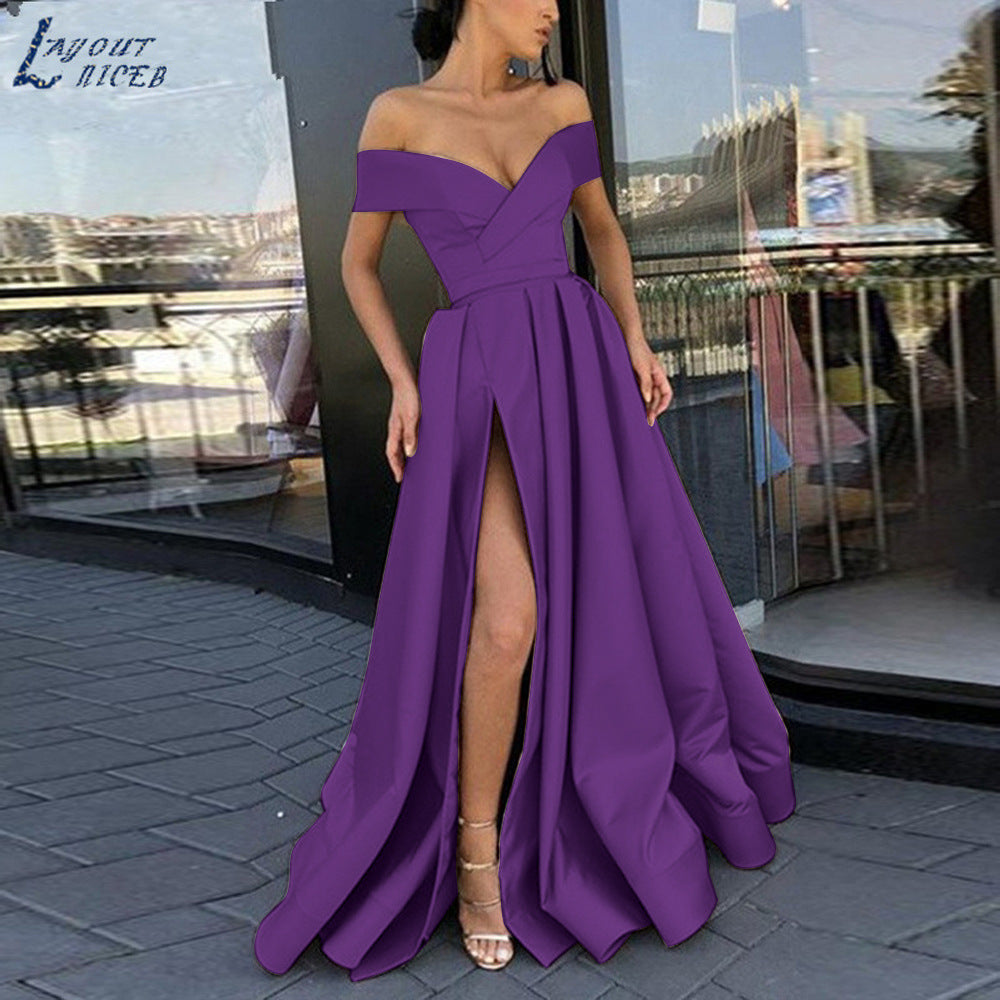 GR | eBay Satin Mehrfarbiges Tiefes V-Ausschnitt Kleid