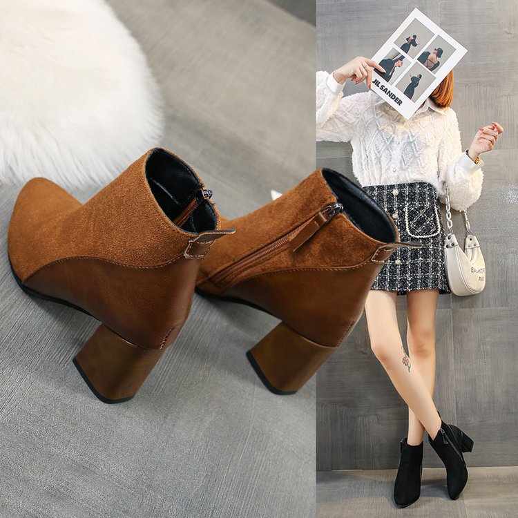 Women's fashionable and elegant ankle boots with trendy block heel, size GR
