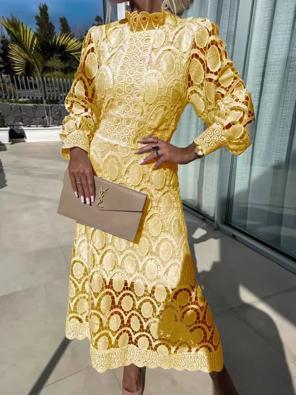 GR | Lace Puff Sleeve Fitted Dress 