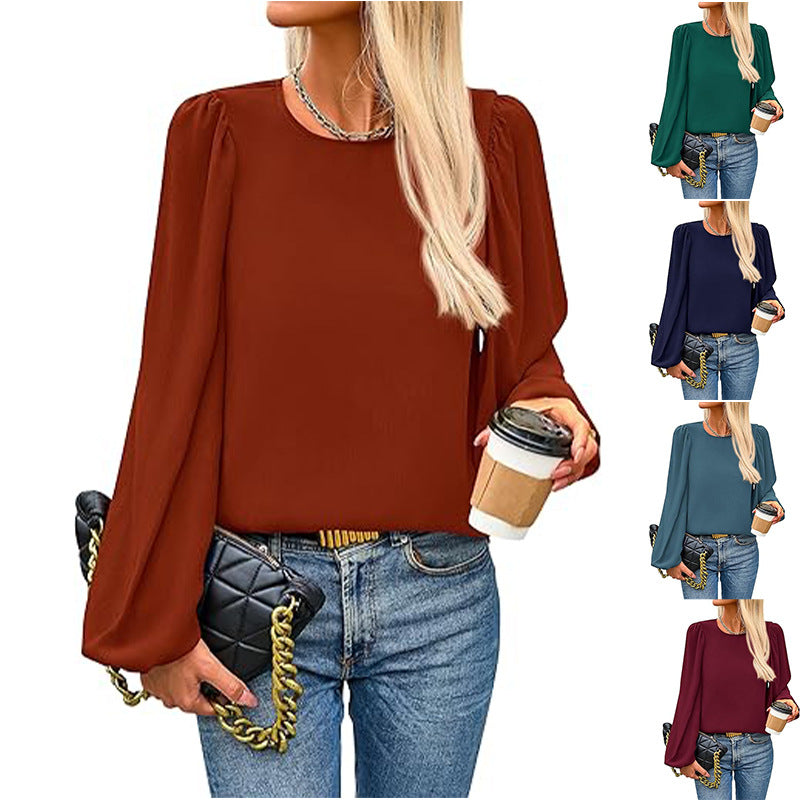 Women's blouse with cap sleeves and elegant puff sleeves, size [size missing]