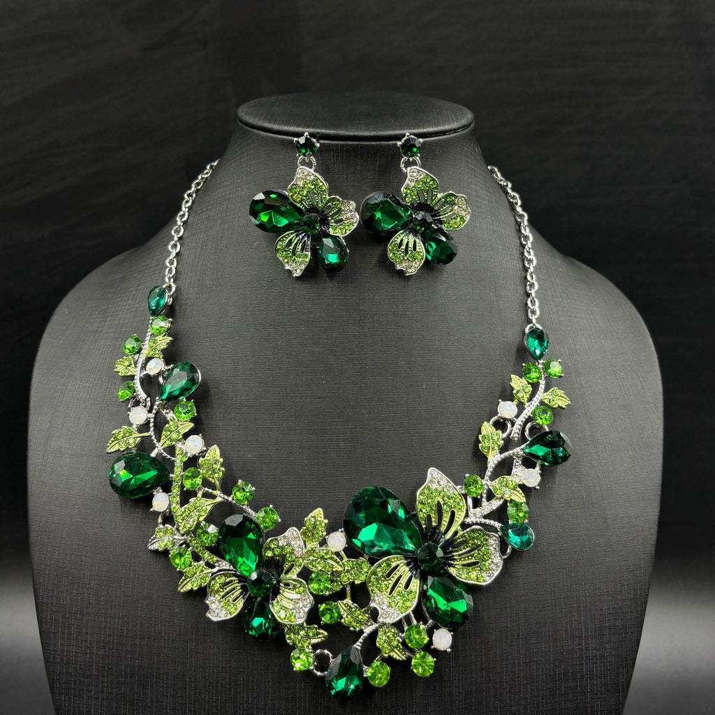 GR | Bridal Jewelry Flower Necklaces and Earrings