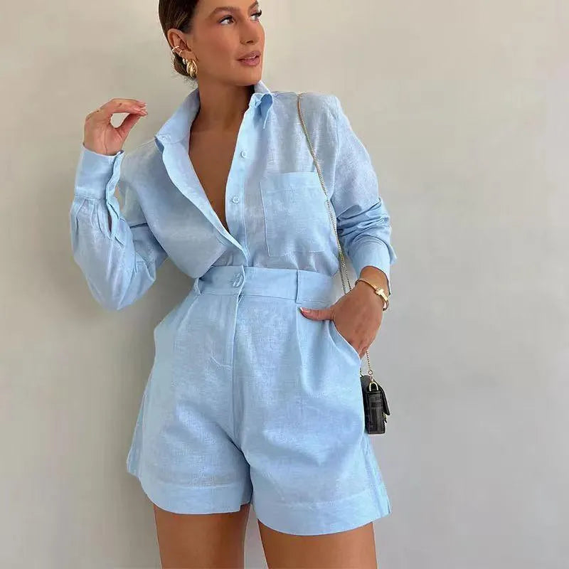 GR | Casual two-piece set: shirt and shorts