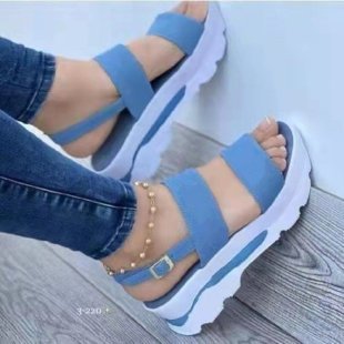 Women's platform sandals with elastic strap and non-slip sole, size GR