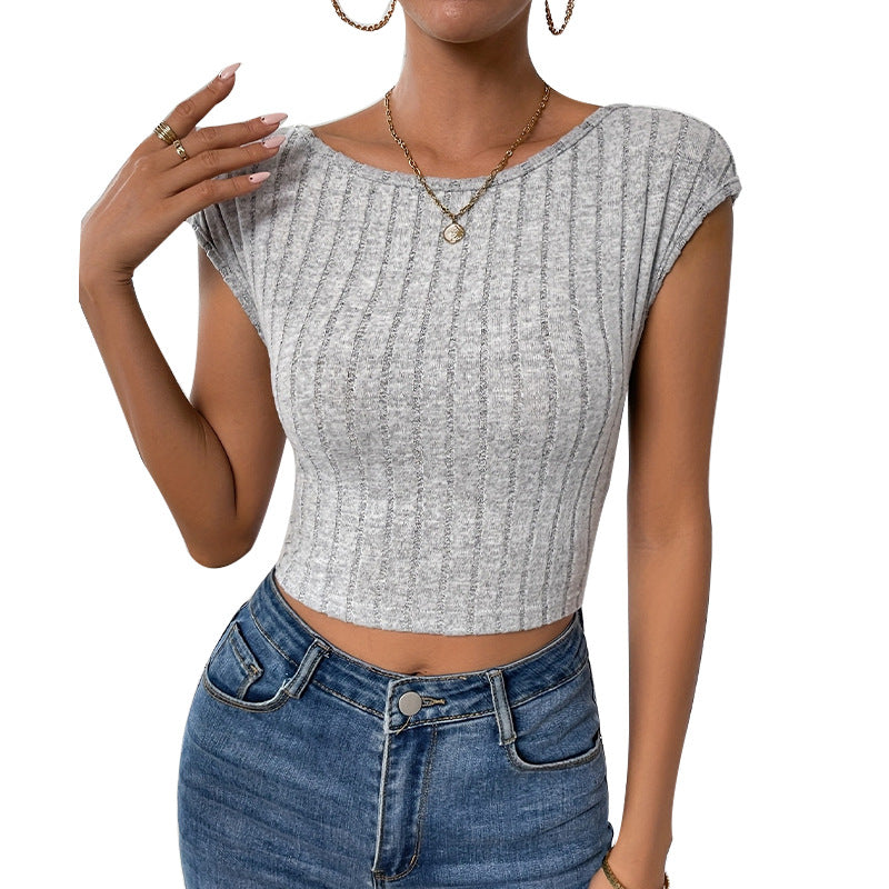 Women's fitted ribbed T-shirt, size