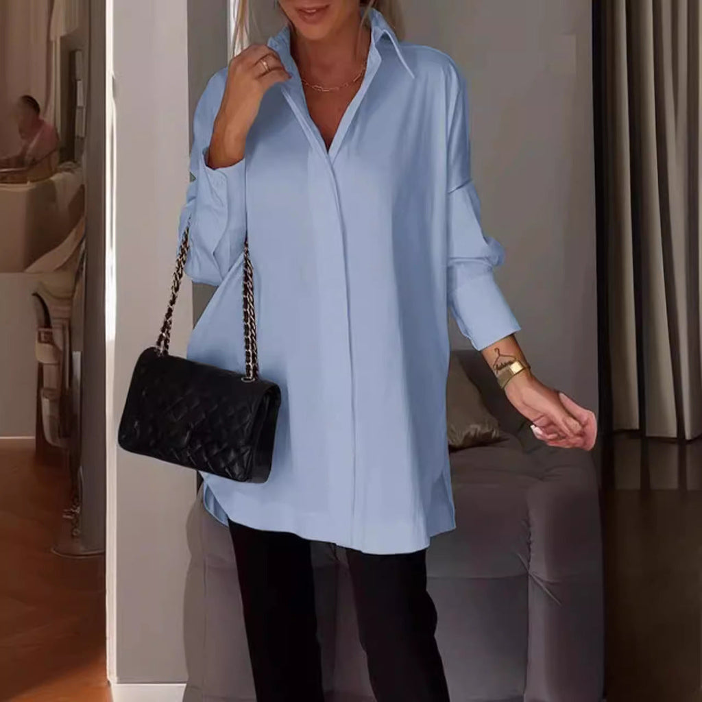 GR | Einfacher Pullover Langarmshirt