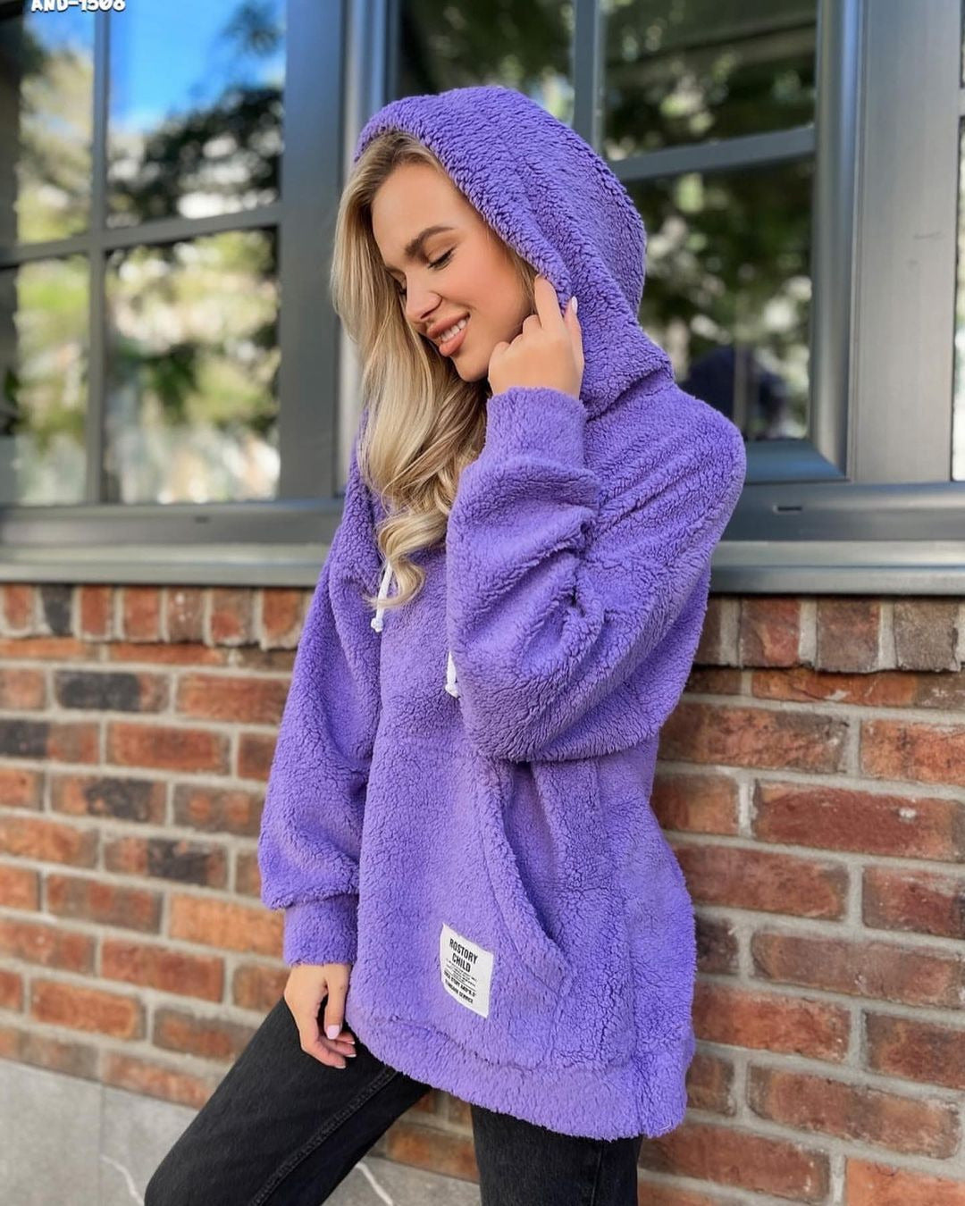 Damen Kuscheliger Kapuzenpullover aus Fleece GR