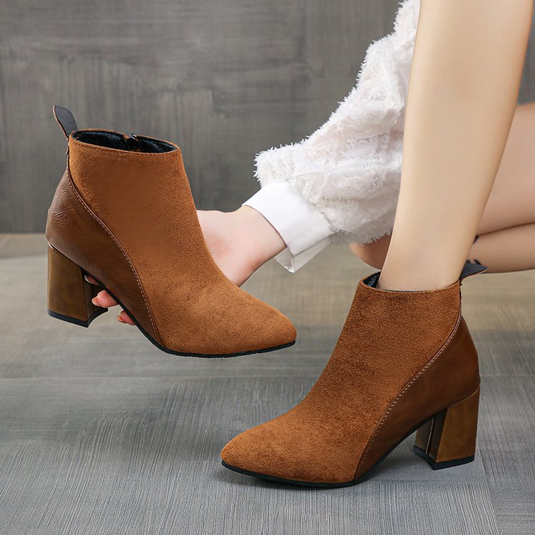 Women's fashionable and elegant ankle boots with trendy block heel, size GR