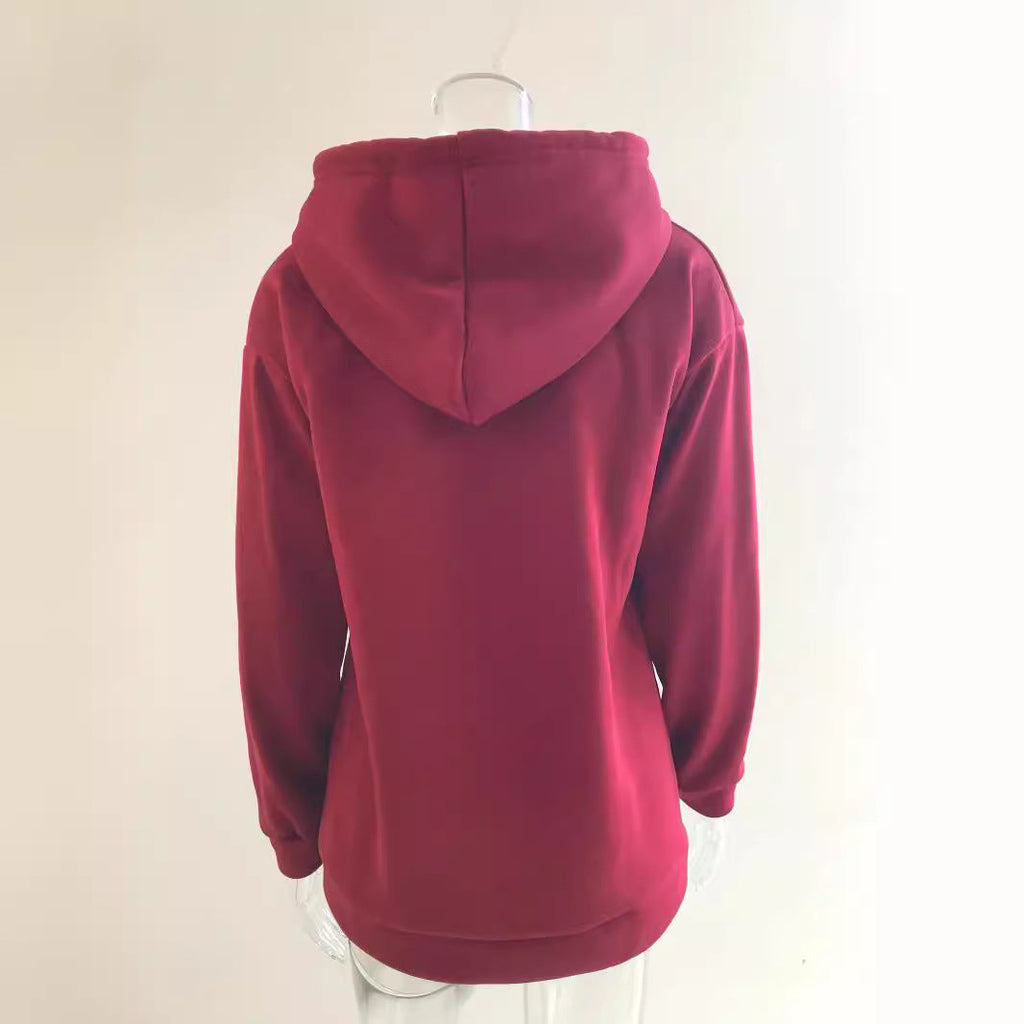 Damen Kapuzenpullover mit Knopfleiste und lässigem Schnitt GR