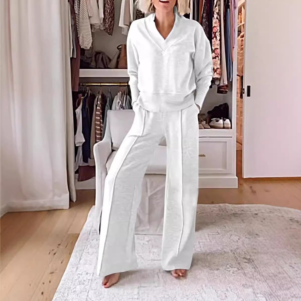 GR | Loose top and wide-leg trousers set 