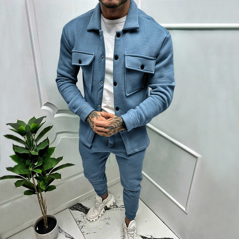 GR | 2-Piece Suede Set Shirt and Trousers