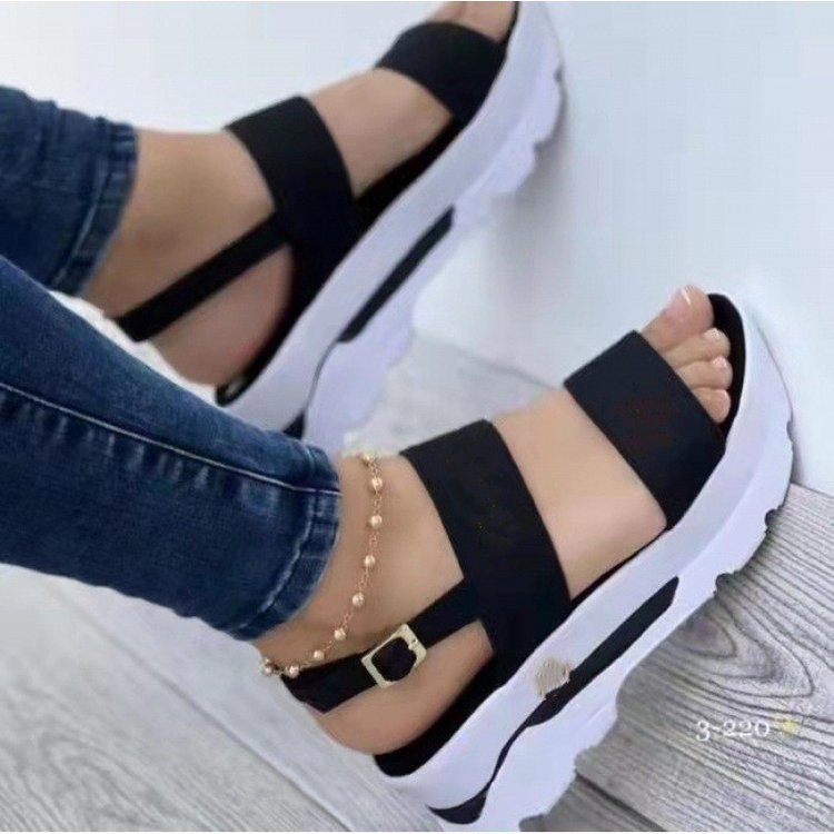 Women's platform sandals with elastic strap and non-slip sole, size GR