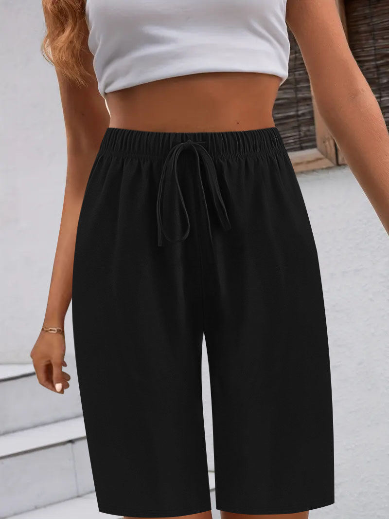 Damen sportive Bermuda-Shorts mit elastischem Bund und verstellbarem Kordelzug GR