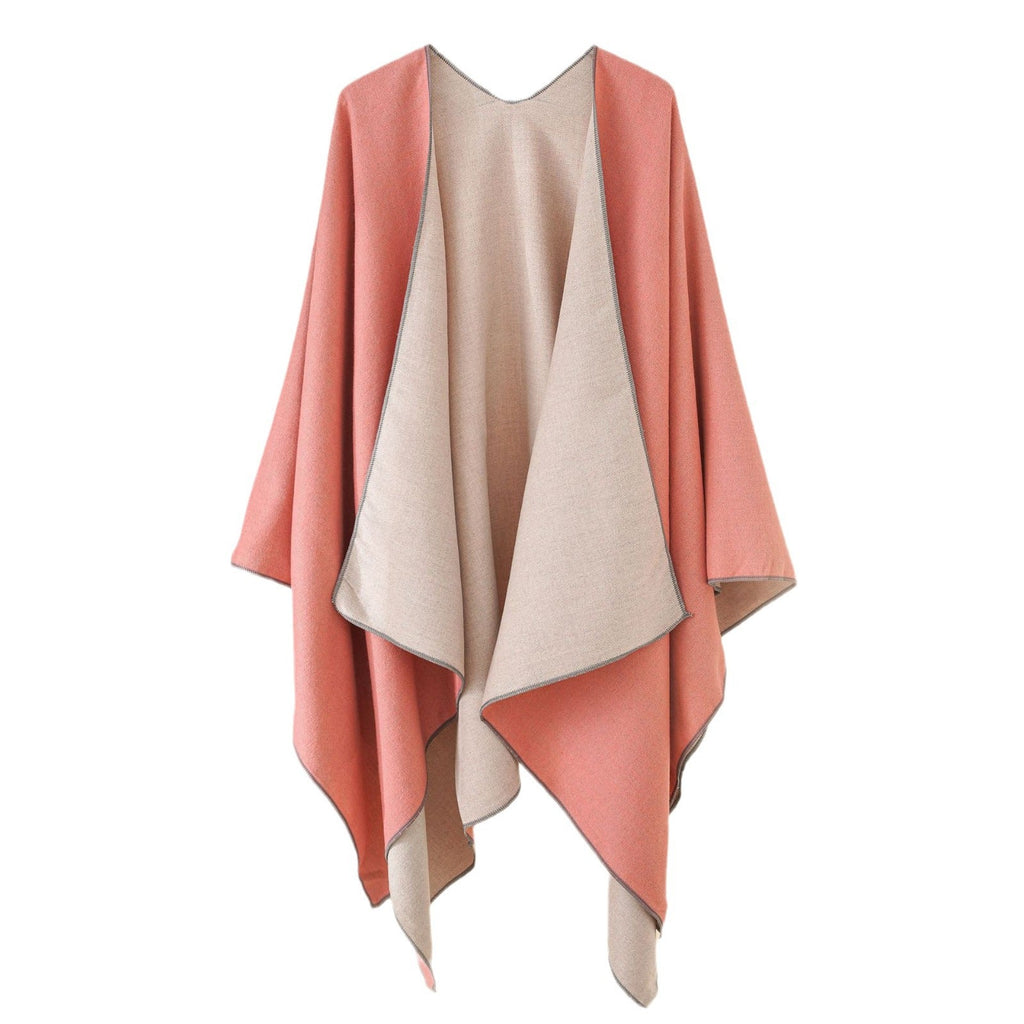 Damen Wohlfühl-Poncho aus weichem Wollmix mit elegantem Schnitt GR