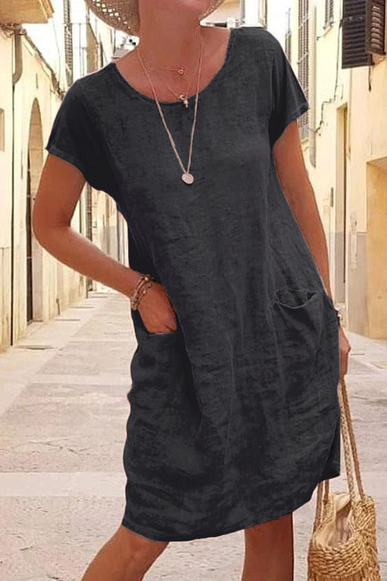 GR | Linen casual dress with pockets