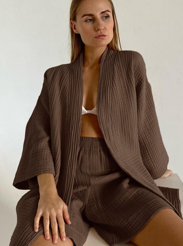GR Set for home: Loose-fitting cardigan and shorts