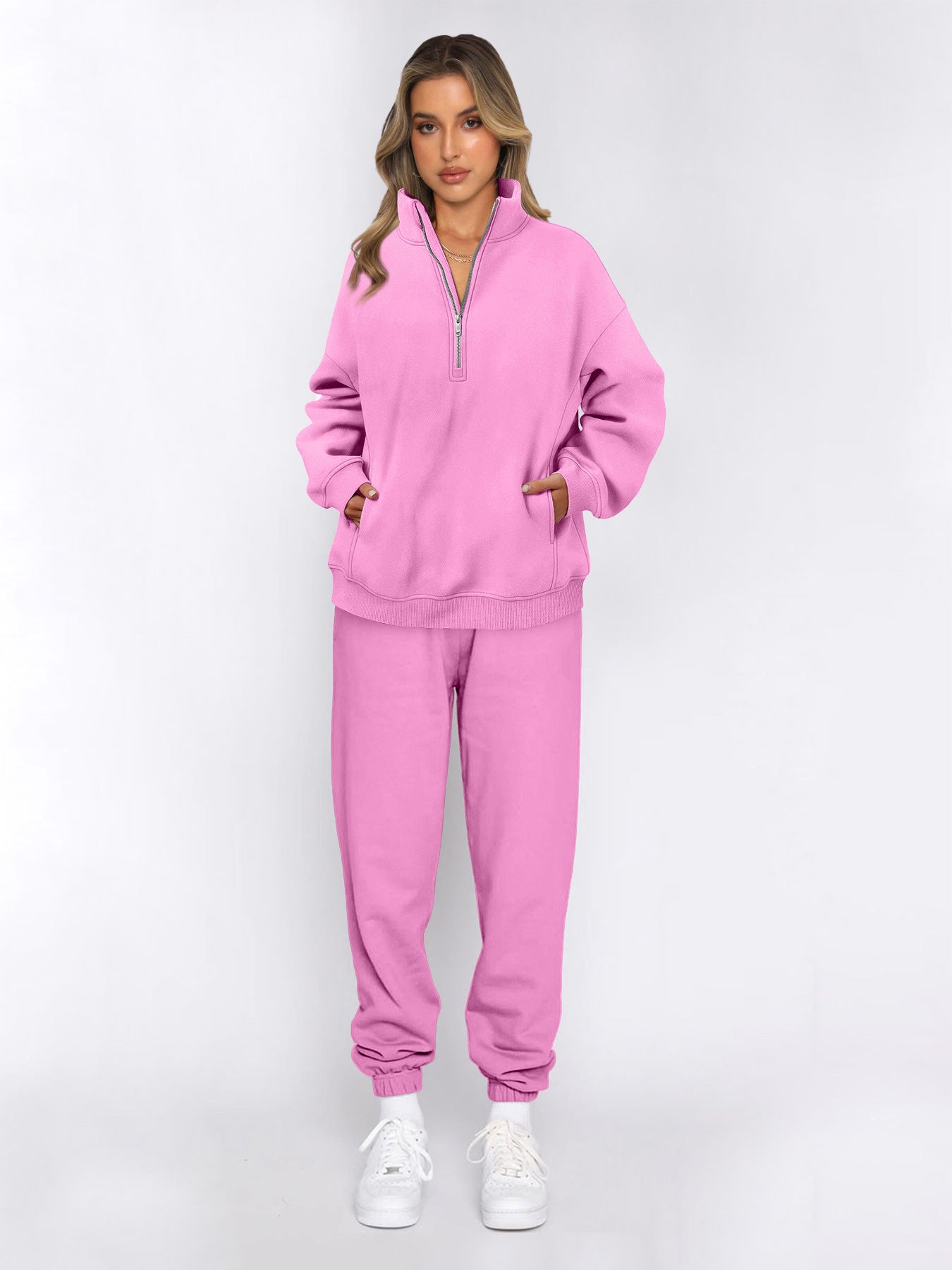 Damen sportliches Set mit Stehkragen und praktischem Reißverschluss GR