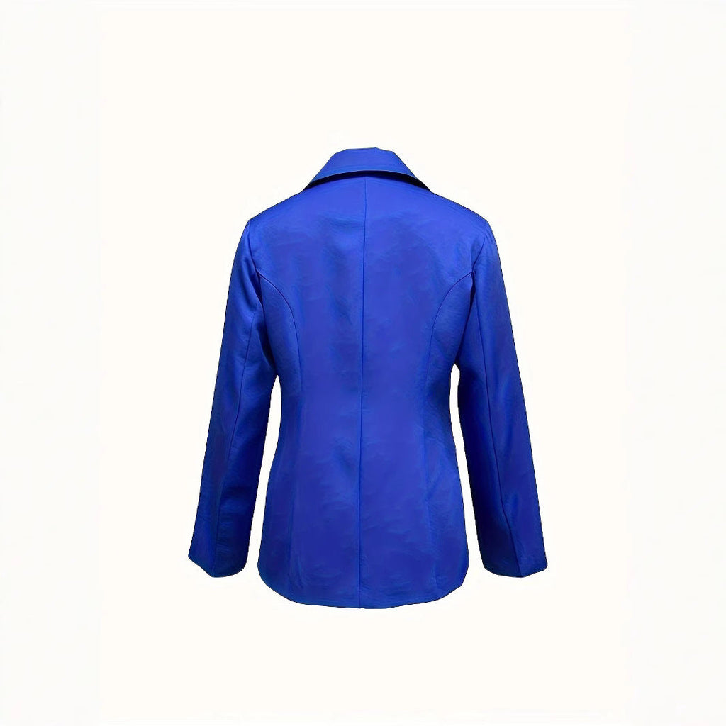 Women's chic blazer with a slim fit and modern pockets, size