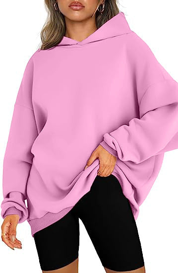 Damen oversized Kapuzenpullover mit seitlichen Schlitzen GR