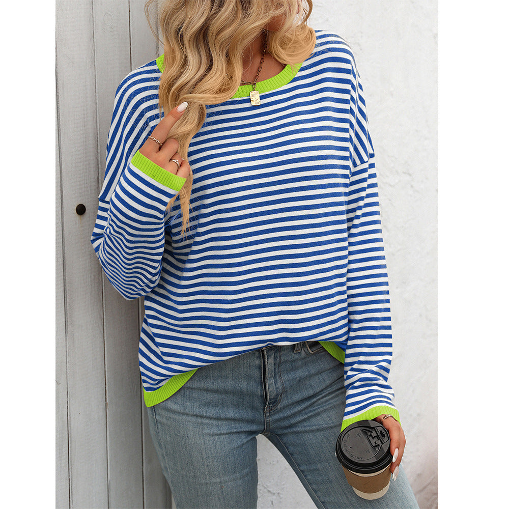 Women's casual striped sweater, size