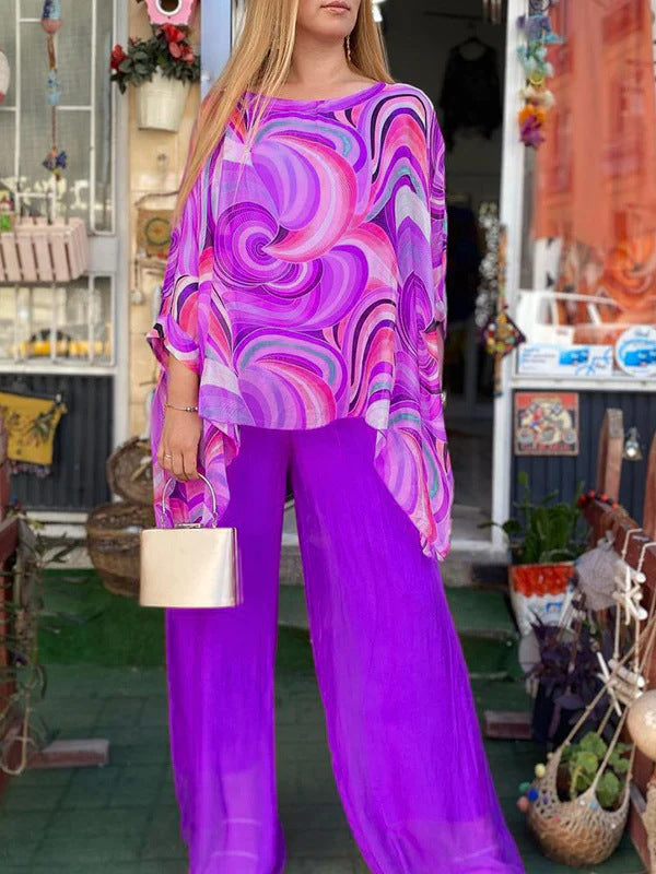 GR | Colorful Chiffon Printed Set 