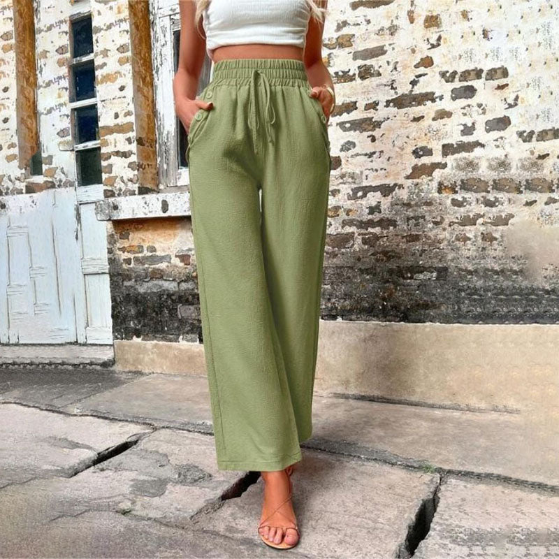 GR | Colorful, airy summer trousers for women with wide legs