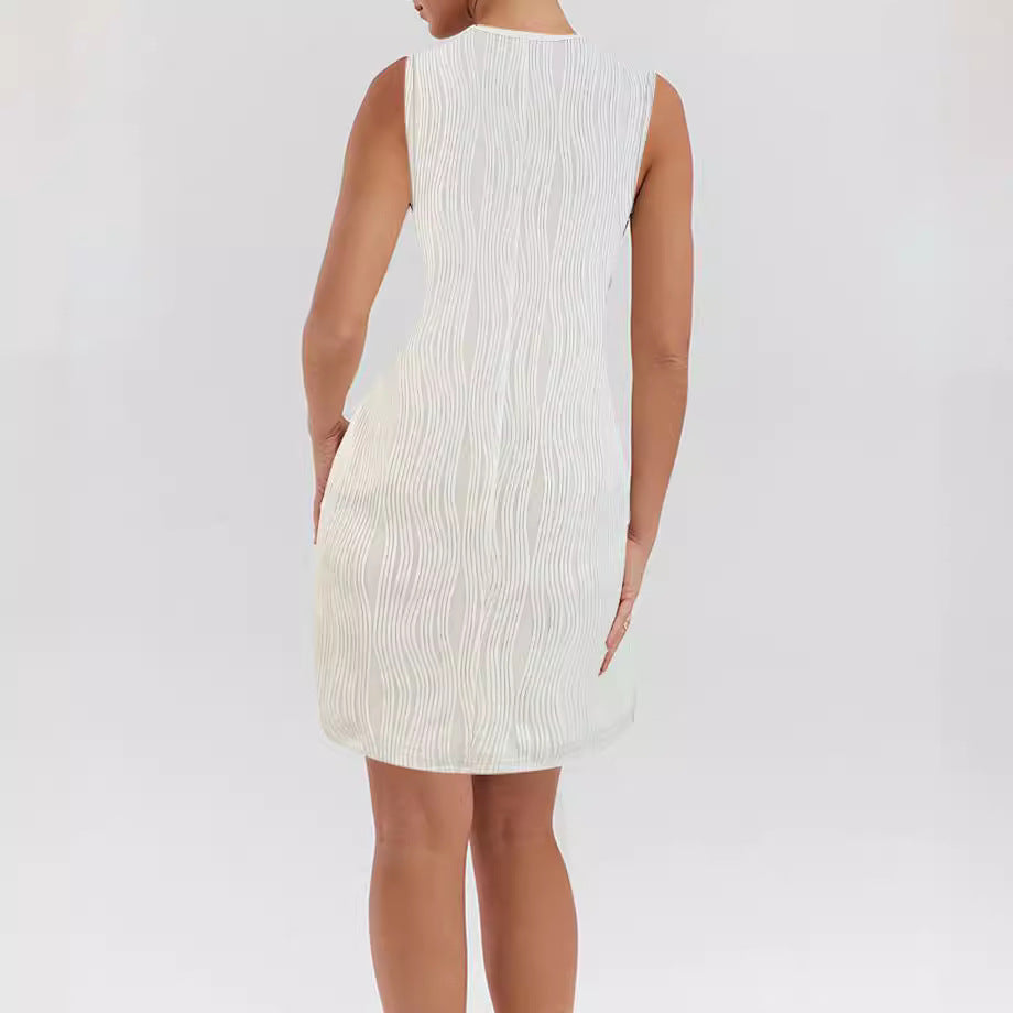 Damen ärmelloses Sommerkleid mit dekorativen Schleifen und leichtem Schnitt GR