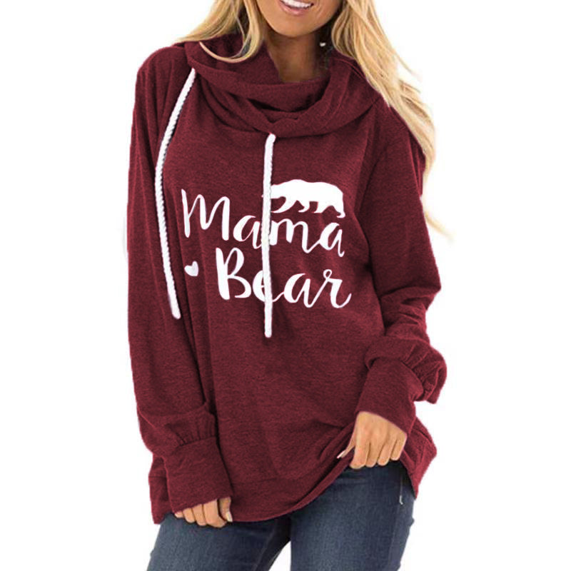 Damen lässiges Kapuzenshirt mit tiefem Ausschnitt und einzigartigem Druck GR