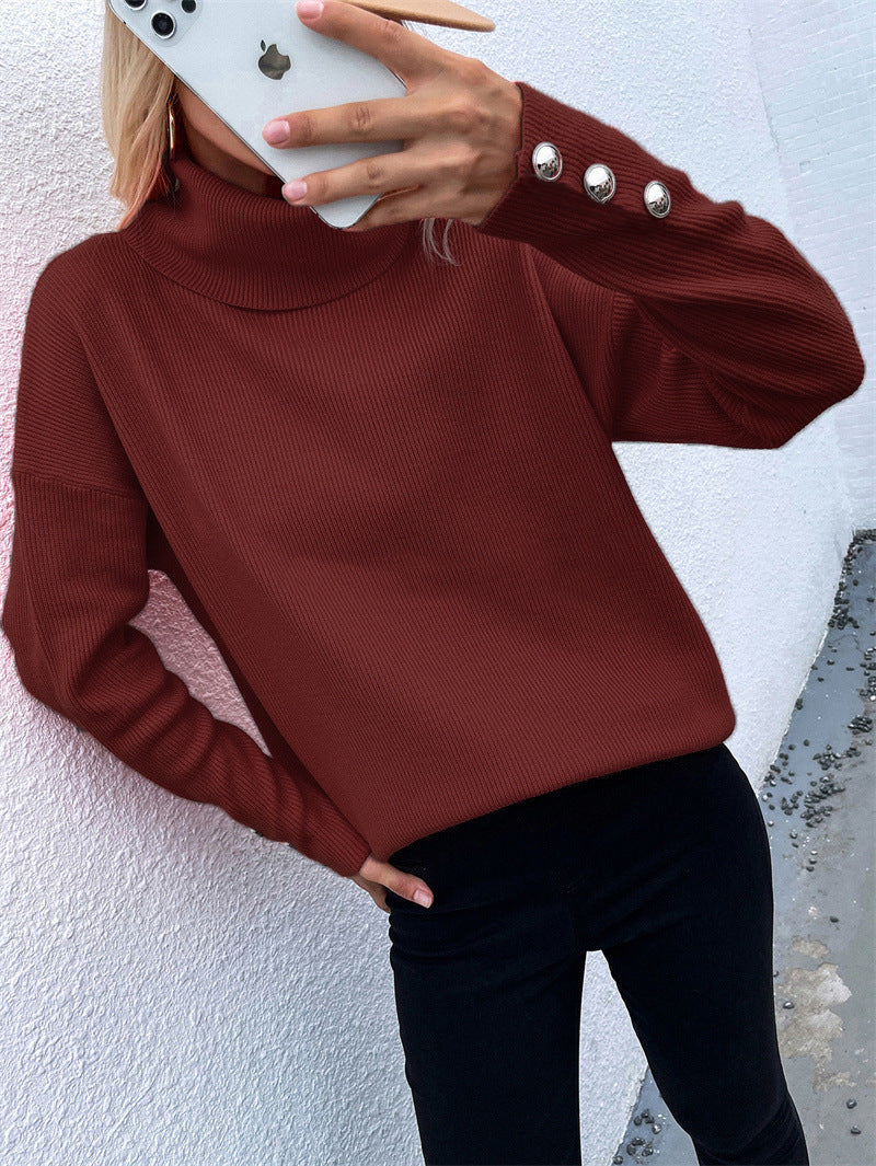 GR | Gestreifter Hoher Hals Strickpullover