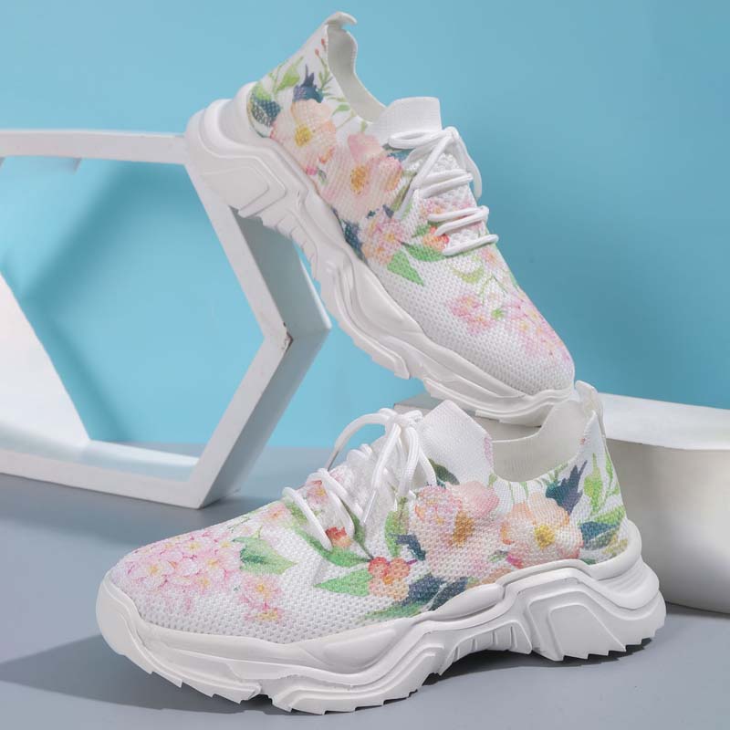 GR | Wide Floral Pattern Sneakers for Women