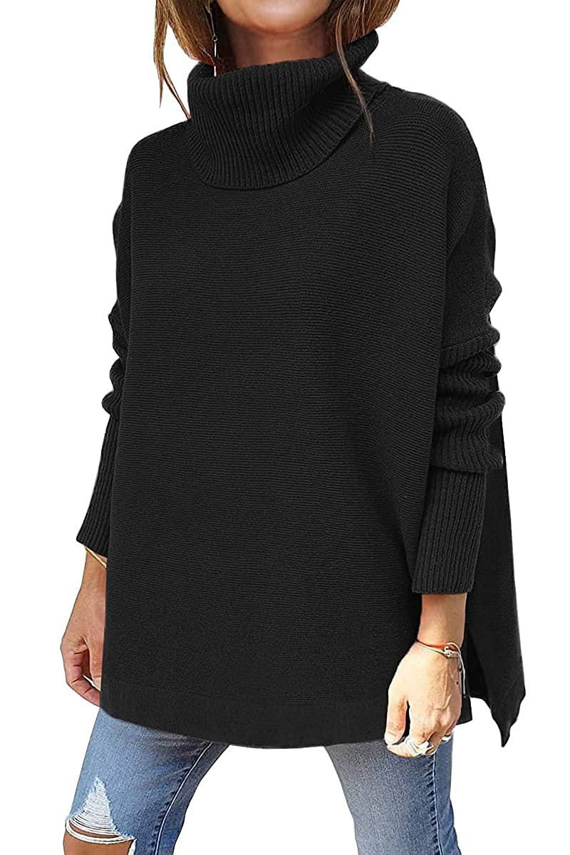 Damen Großer Rollkragenpullover mit strukturiertem Strickmuster und lässigem Schnitt GR