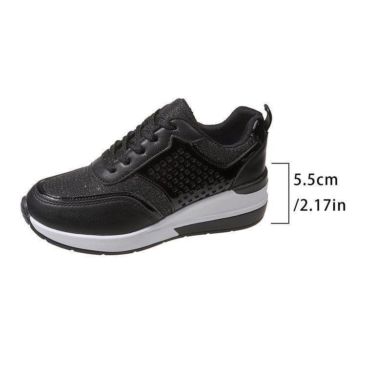 Women's sneakers with fashionable metallic accents and breathable cushioning, size S