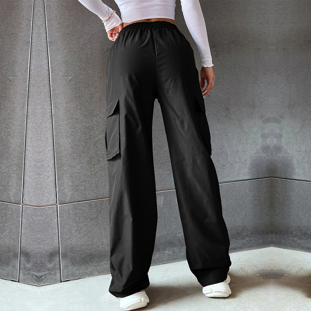 Damen Cargo-Hose mit elastischem Bund und seitlichen Taschen GR