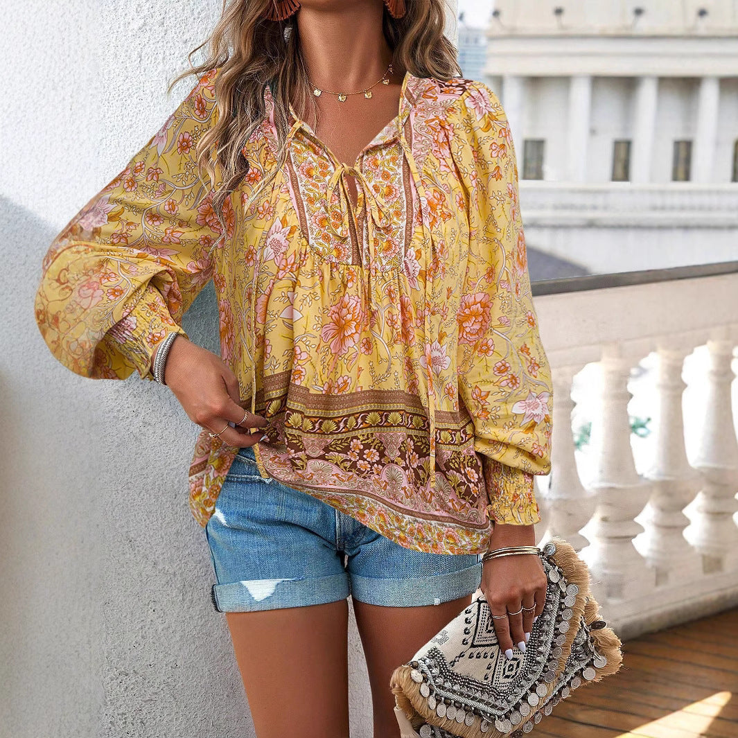 Damen Blusenshirt mit floralem Design und lässigem Schnitt GR