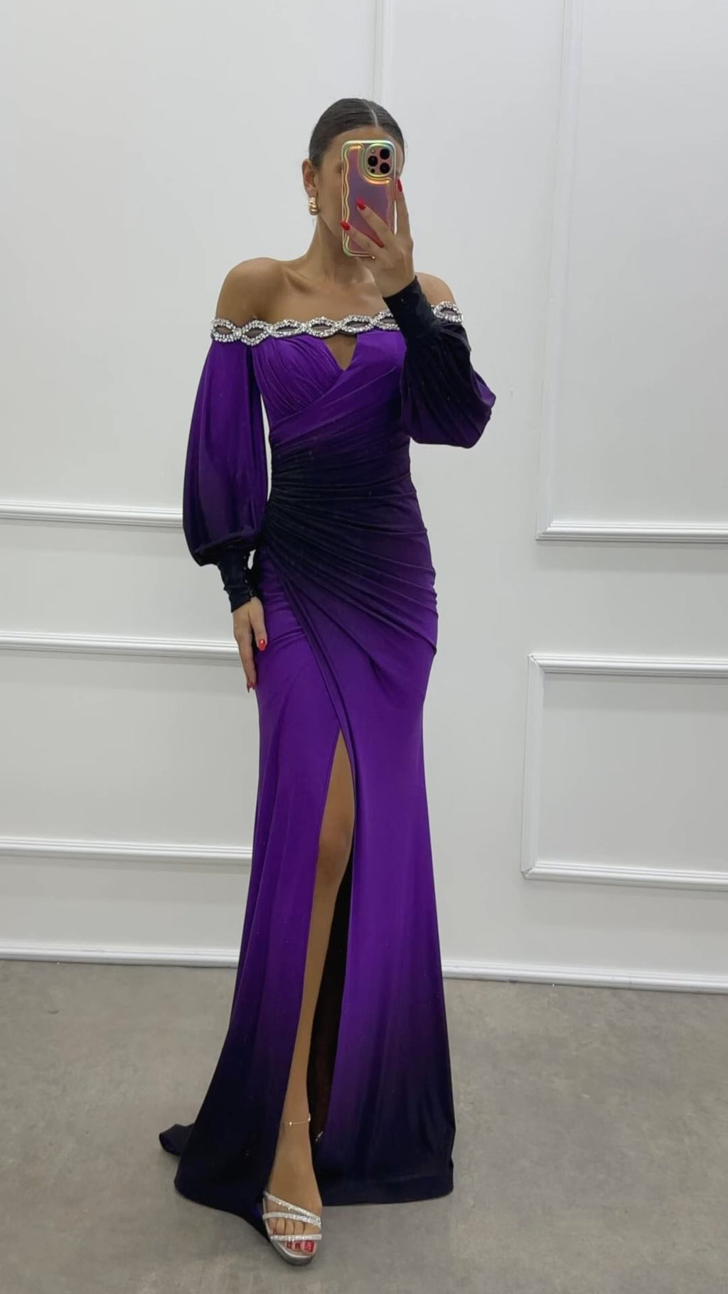 GR | Partykleid mit Camisole und positioniertem Schlitz in großer A-Linie