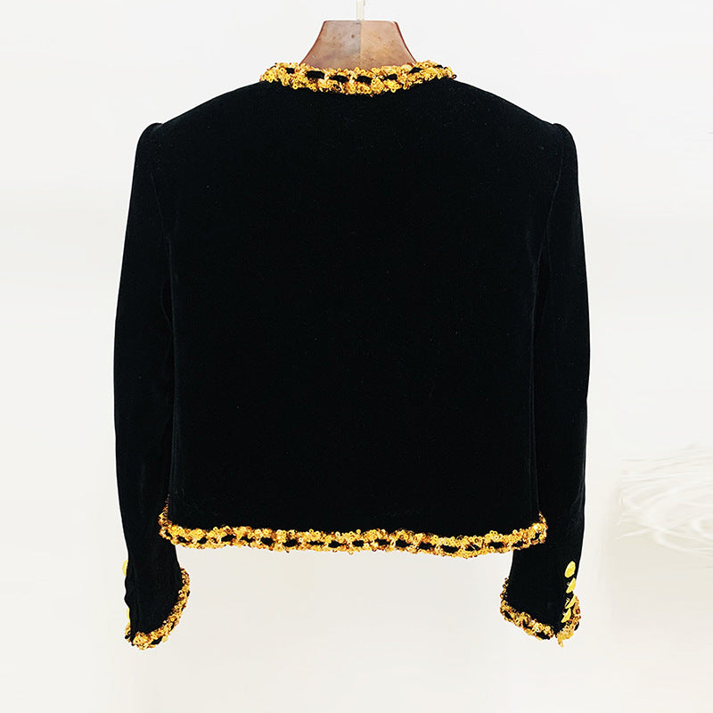 Jacke mit geknöpftem Rundhalsausschnitt