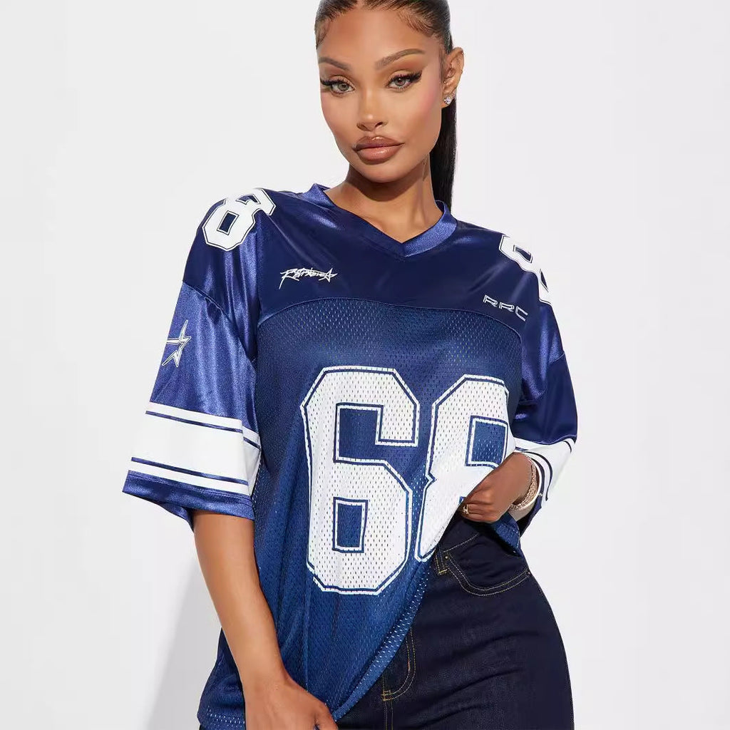 GR | Lässiges Sportliches Kurzarm-Jersey-T-Shirt