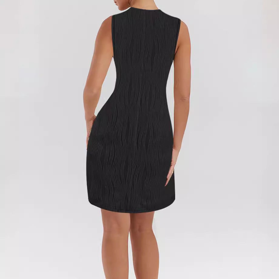 Damen ärmelloses Sommerkleid mit dekorativen Schleifen und leichtem Schnitt GR