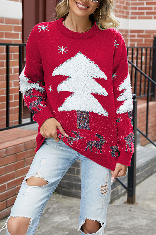GR Plüsch Weihnachtsbaum Pullover Strickpullover