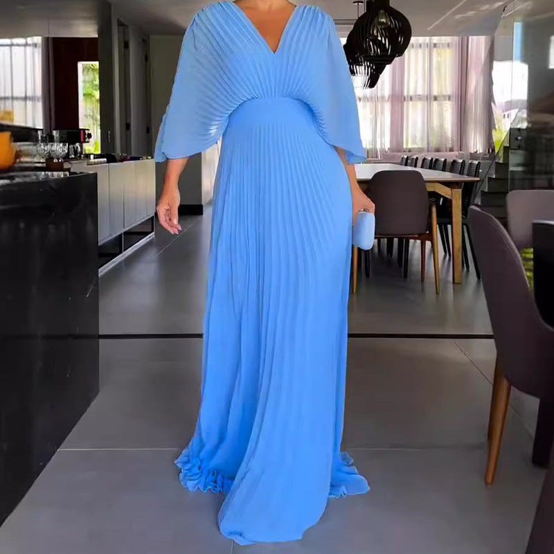 GR | Vibrant pleated maxi dress