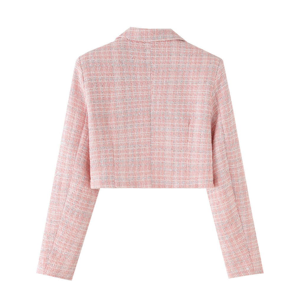 GR | Long-sleeved suit top & short skirt set