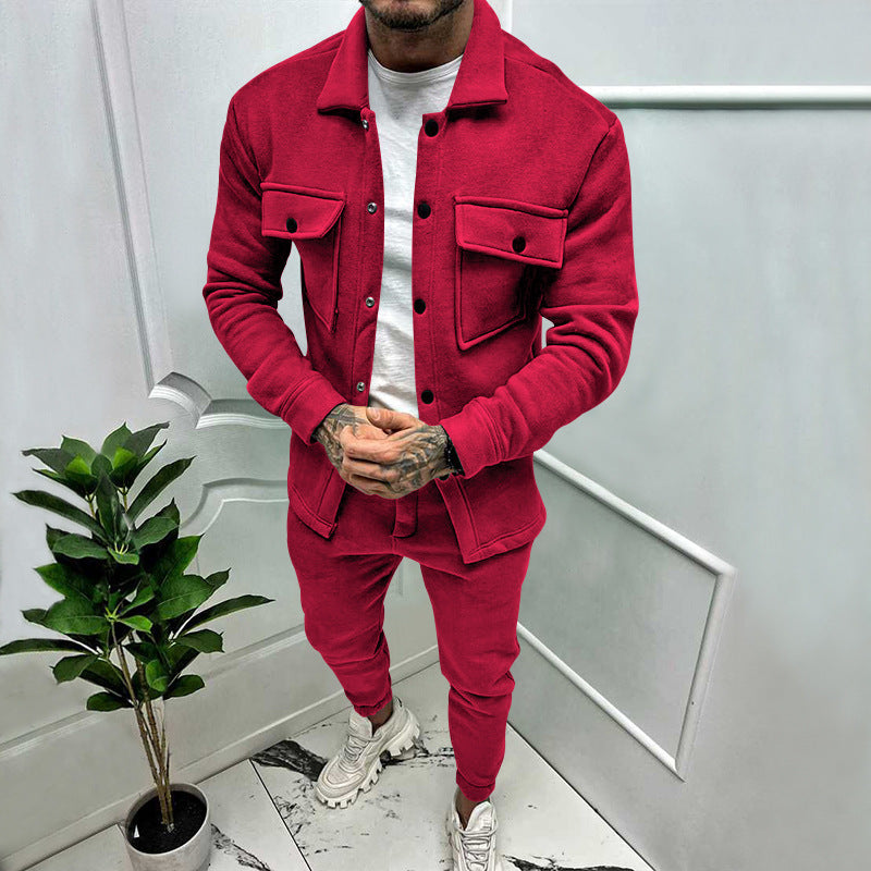 GR | 2-Piece Suede Set Shirt and Trousers